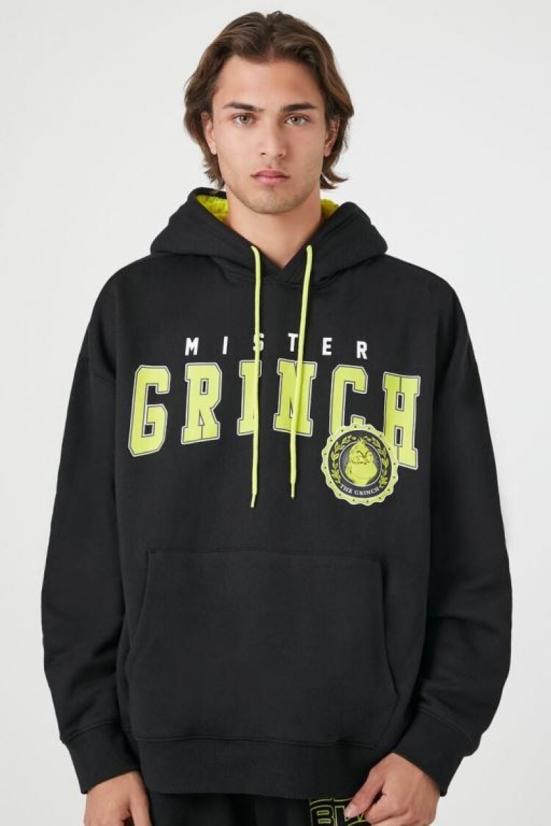 Sudaderas Forever 21 Mister Grinch Estampadas Hombre Negras Multicolor | oNviLrKWoVF