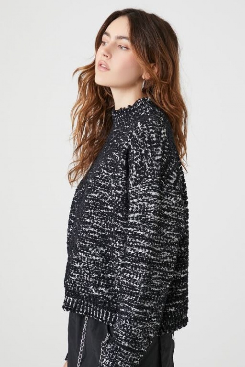 Sudaderas Forever 21 Mock Neck Drop Sleeve Mujer Negras | TcaWqcDcaDV