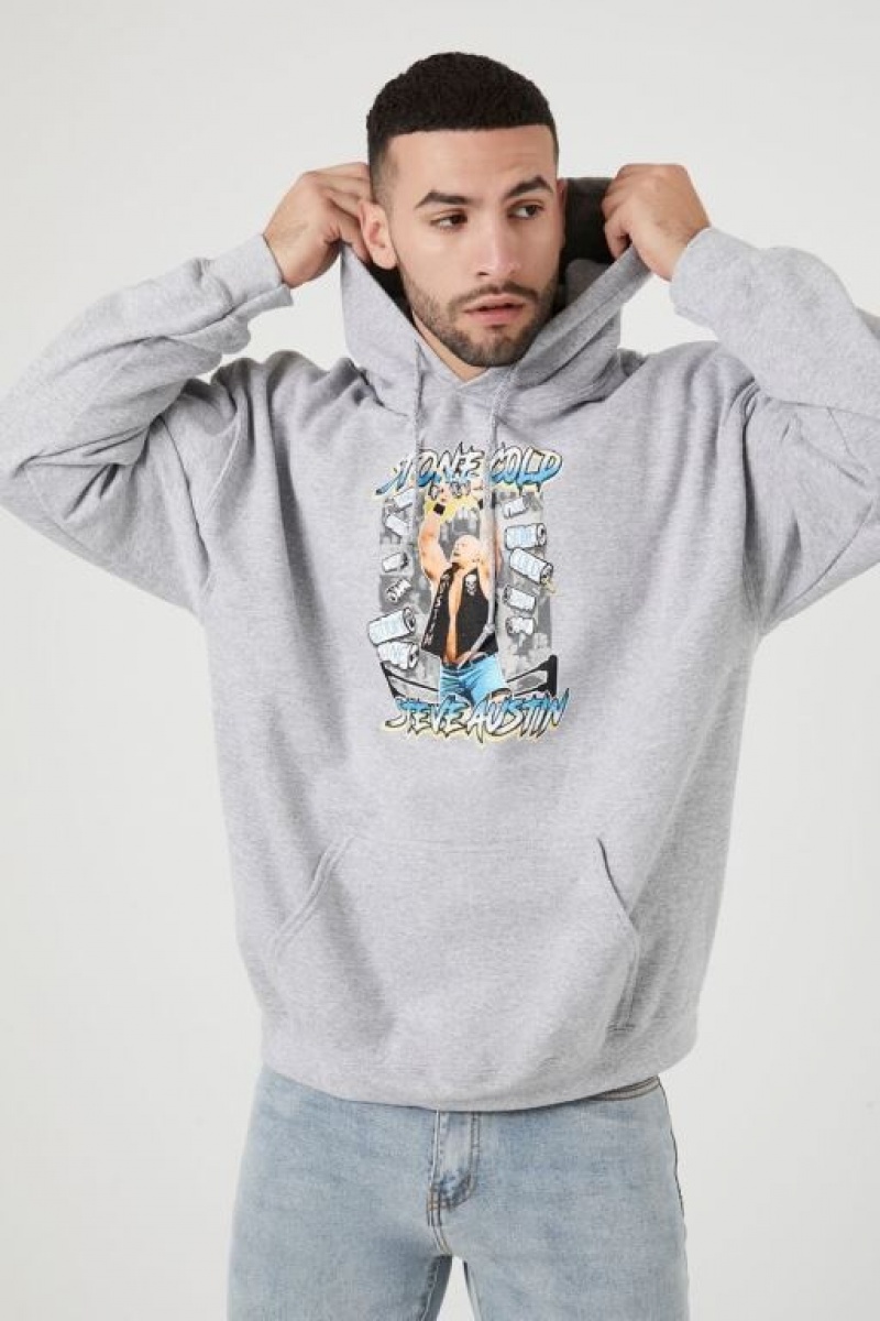 Sudaderas Forever 21 Stone Cold Steve Austin Hombre Gris Multicolor | 2Kt7W69EDwf