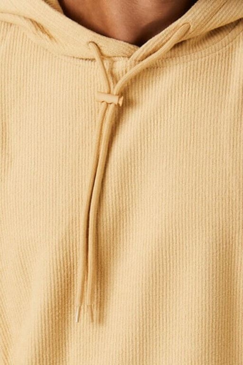 Sudaderas Forever 21 Textured Toggle Drawstring Hombre Marrones | MdzfOrYf8aS