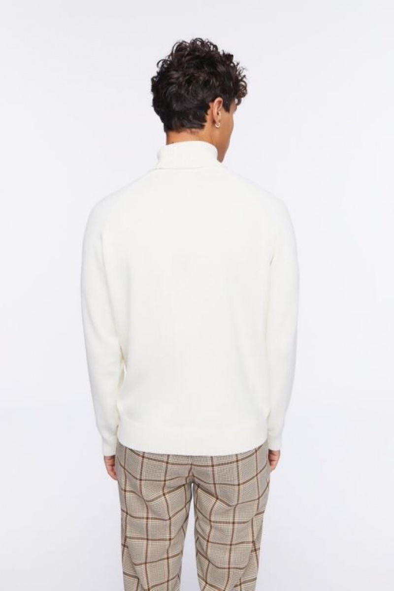 Sudaderas Forever 21 Turtleneck Raglan Hombre Creme | f7PBK5blqYn