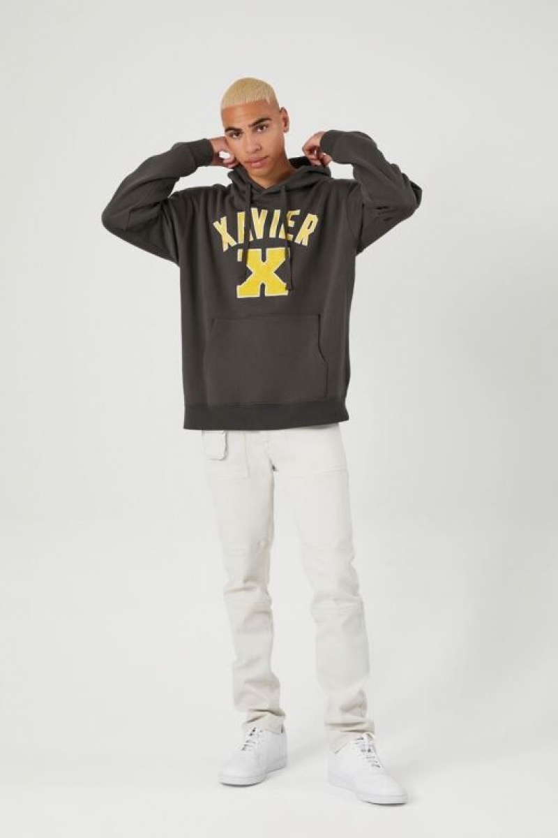 Sudaderas Forever 21 Xavier Estampadas Drawstring Hombre Negras Multicolor | bouDiMjTM9S