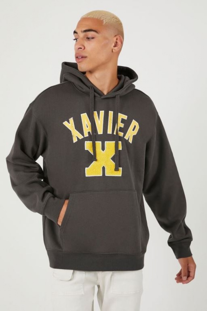 Sudaderas Forever 21 Xavier Estampadas Drawstring Hombre Negras Multicolor | bouDiMjTM9S