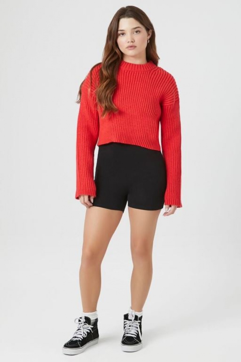 Suéteres Forever 21 Acanalado Drop Sleeve Mujer Rojas | tY0pdSbTXaU