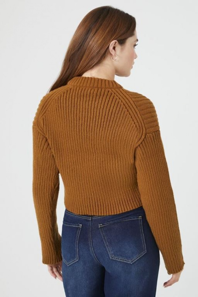 Suéteres Forever 21 Acanalado Drop Sleeve Mujer Marrones | wVQ4fJfqa1Q