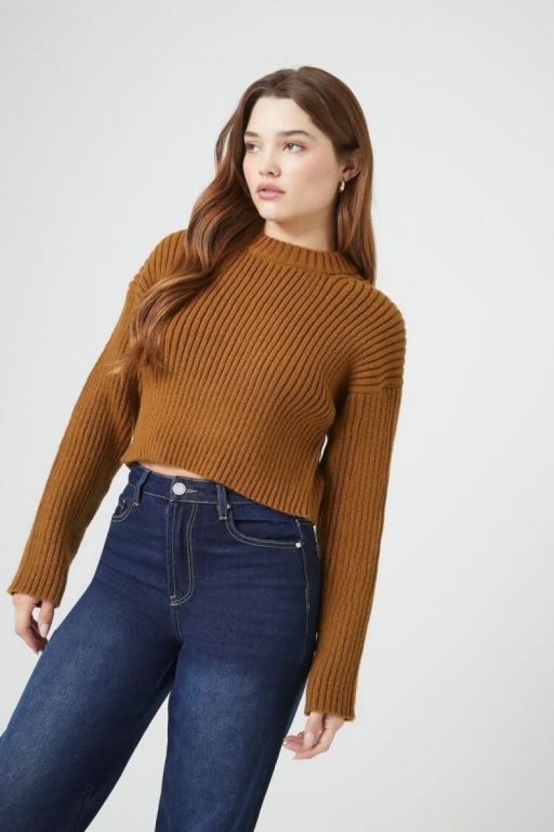 Suéteres Forever 21 Acanalado Drop Sleeve Mujer Marrones | wVQ4fJfqa1Q