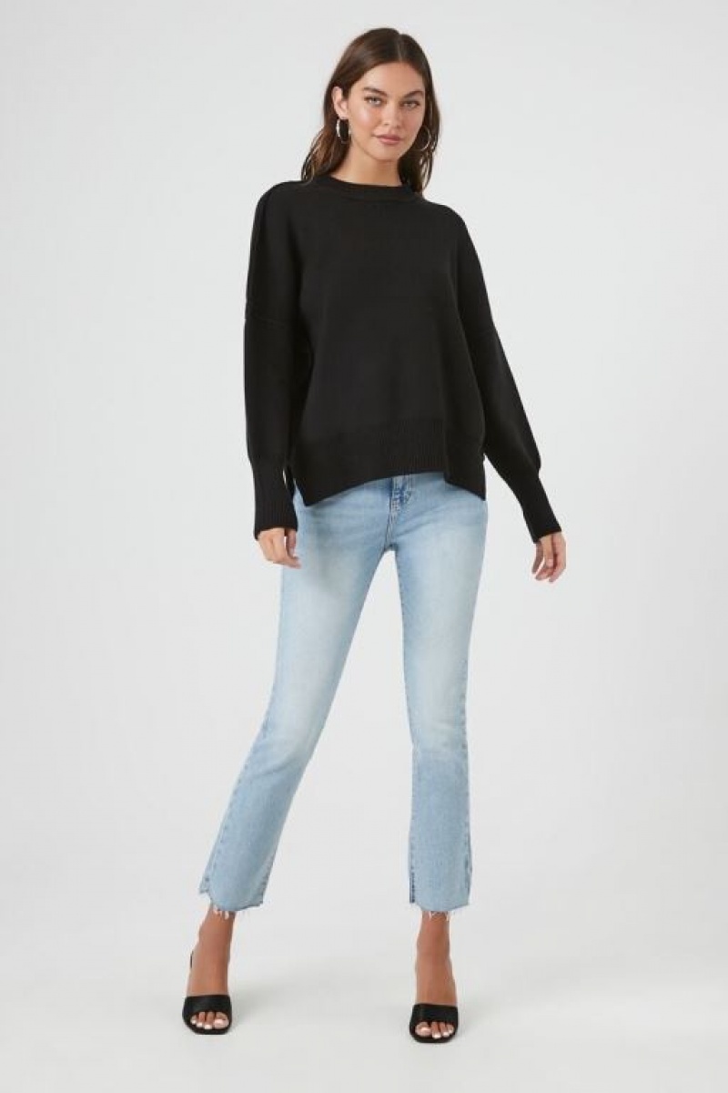 Suéteres Forever 21 Acanalado Drop Sleeve Mujer Negras | uMjnXkxsMJM