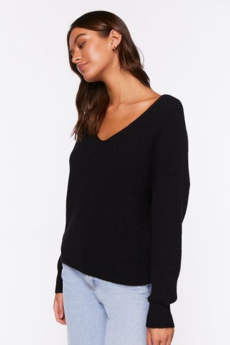 Suéteres Forever 21 Acanalado Drop Sleeve Mujer Negras | 6c0ZnK7nALT