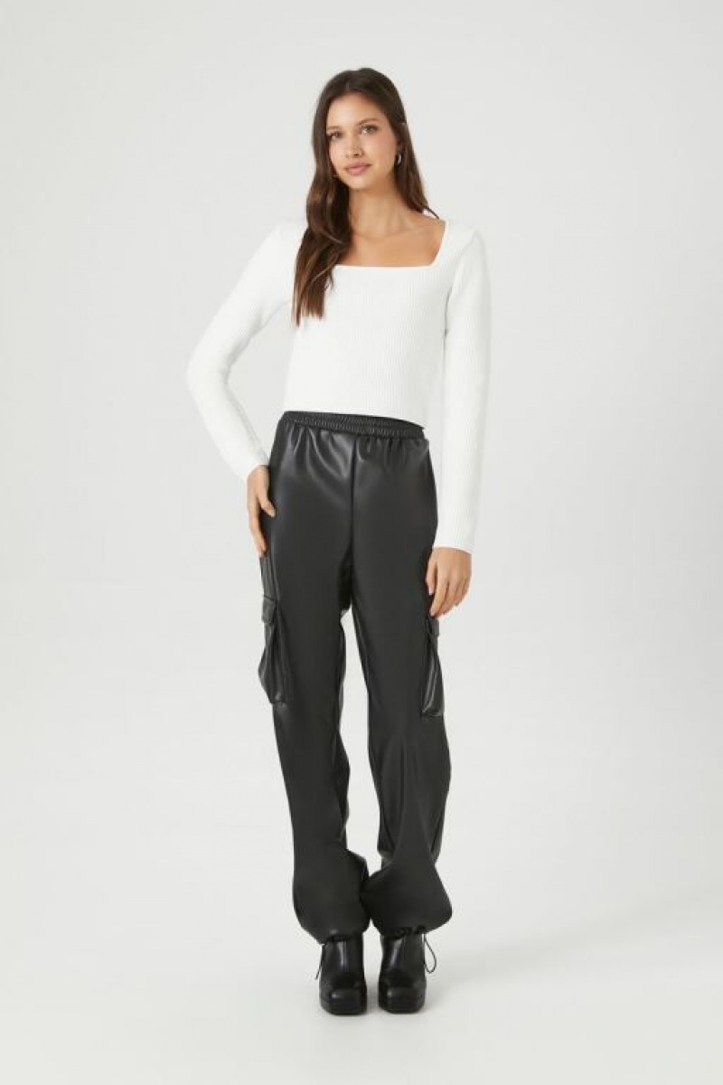 Suéteres Forever 21 Acanalado Knit Mujer Blancas | mYCMIDV29xe