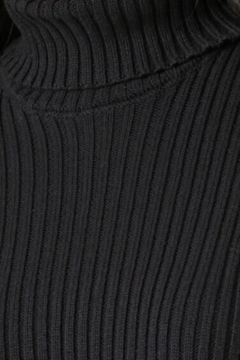 Suéteres Forever 21 Acanalado Knit Turtleneck Mujer Negras | dSaMFJxDz0y