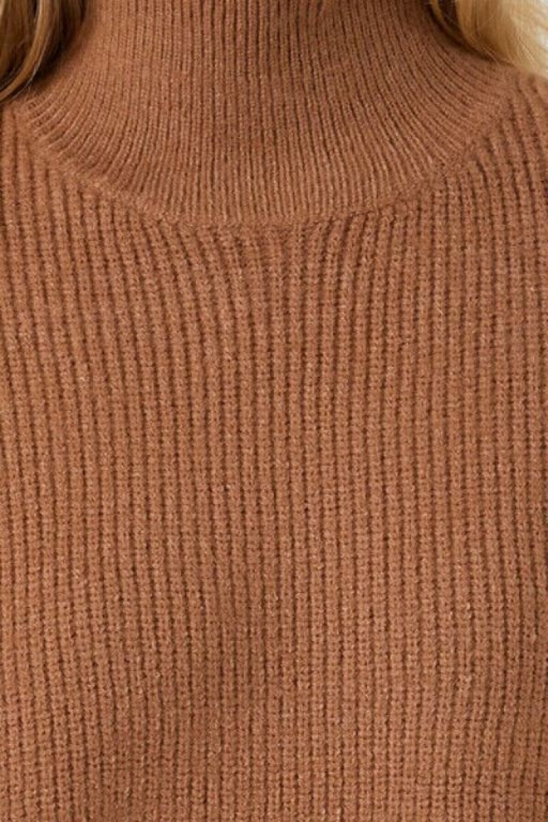 Suéteres Forever 21 Acanalado Knit Turtleneck Mujer Praline | PSwHyved9PM