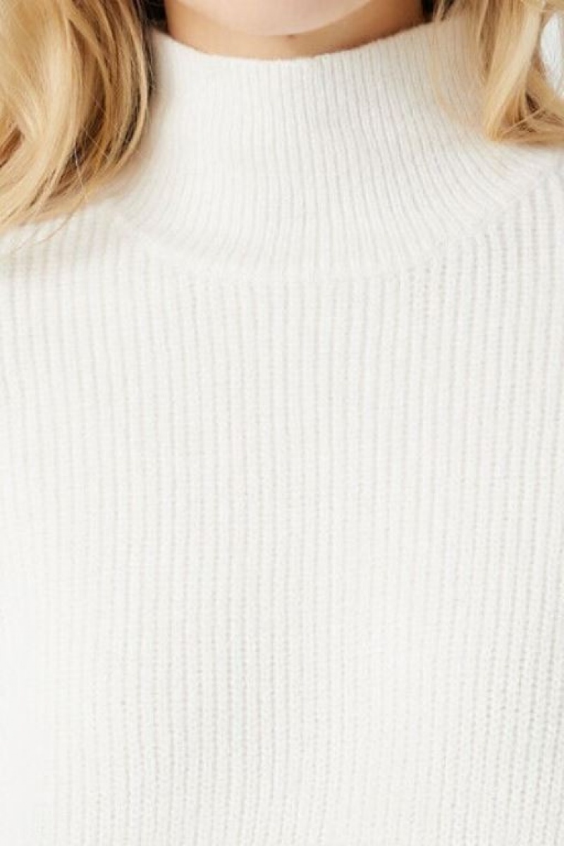 Suéteres Forever 21 Acanalado Knit Turtleneck Mujer Blancas | el9iFk8SuVy