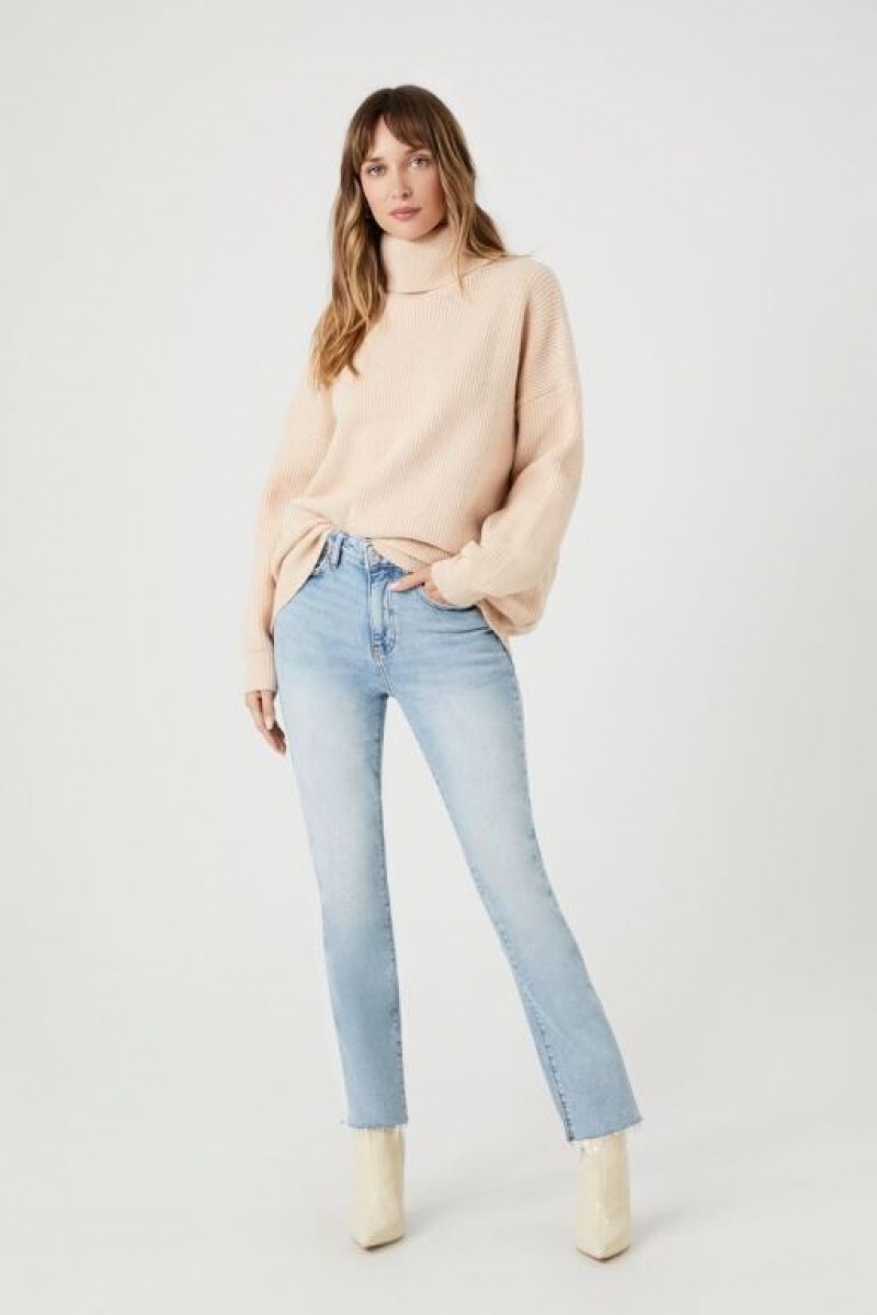 Suéteres Forever 21 Acanalado Knit Turtleneck Mujer Creme | L5hVWuPeBYp