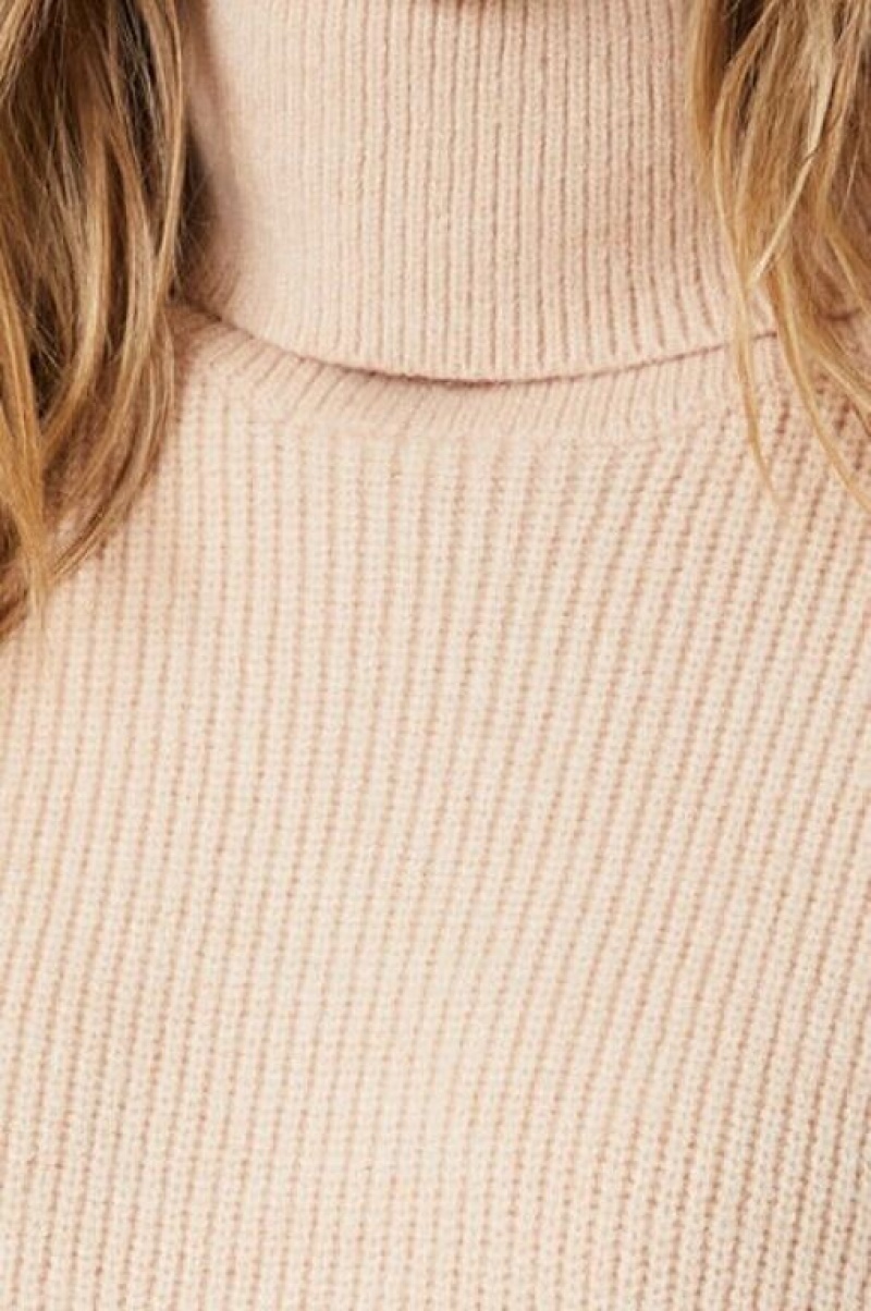 Suéteres Forever 21 Acanalado Knit Turtleneck Mujer Creme | L5hVWuPeBYp