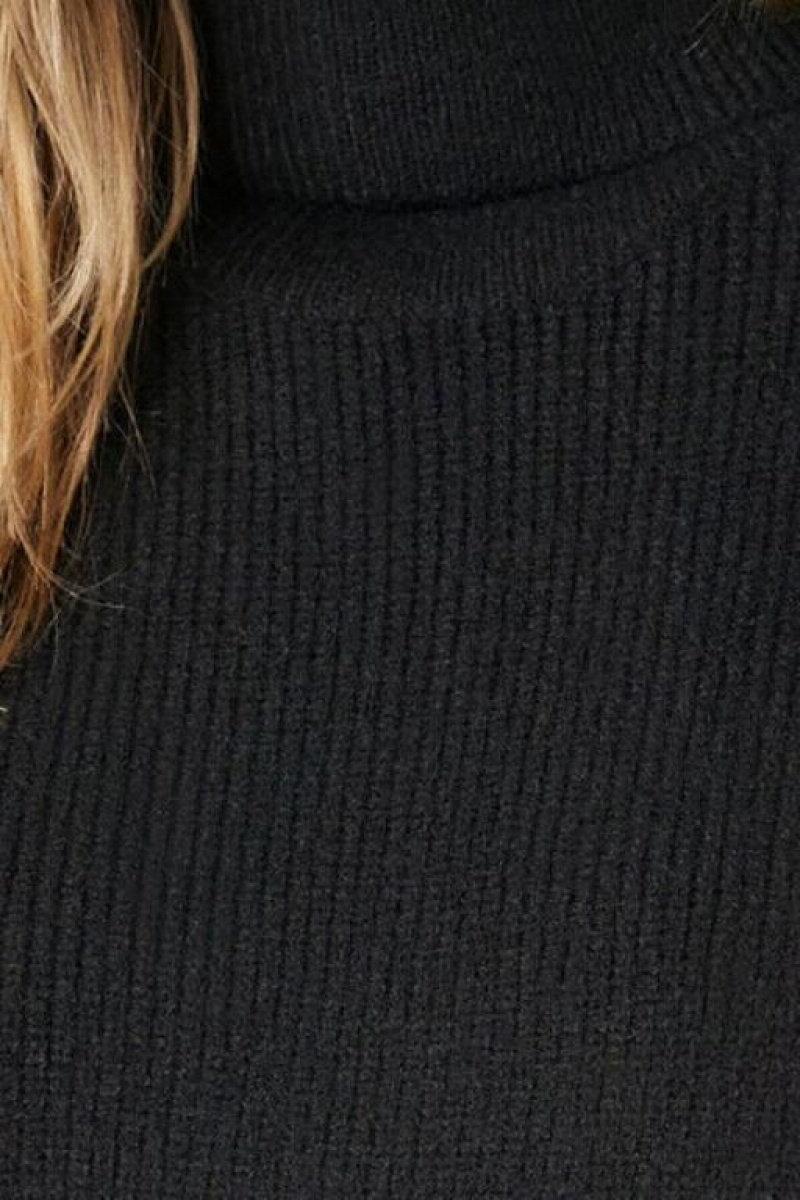 Suéteres Forever 21 Acanalado Knit Turtleneck Mujer Negras | aiH6JFJBs0y