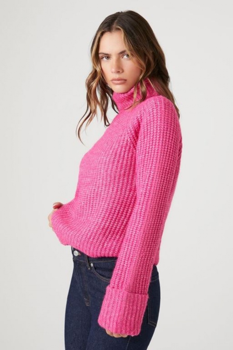 Suéteres Forever 21 Acanalado Turtleneck Mujer Rosas | JXpeKYdk0gf