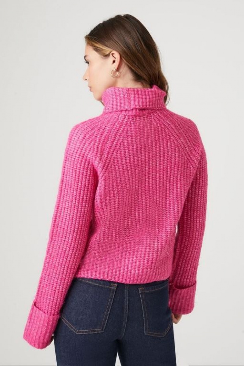 Suéteres Forever 21 Acanalado Turtleneck Mujer Rosas | JXpeKYdk0gf