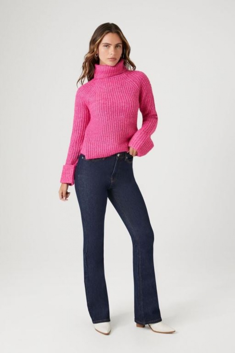 Suéteres Forever 21 Acanalado Turtleneck Mujer Rosas | JXpeKYdk0gf