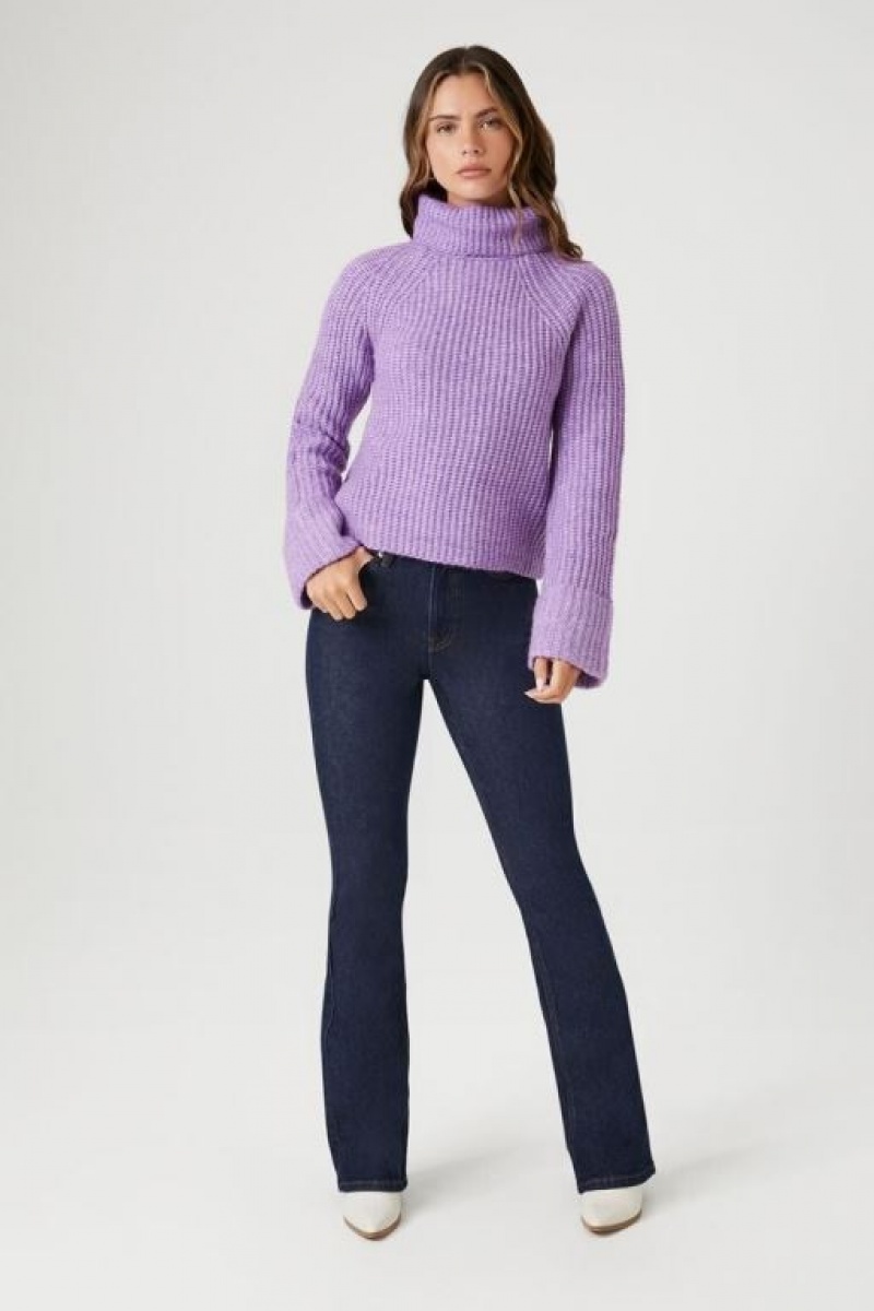 Suéteres Forever 21 Acanalado Turtleneck Mujer Moradas | 26MGxNZgDSl