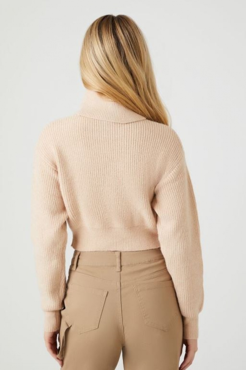 Suéteres Forever 21 Acanalado Turtleneck Mujer Marrones | K8gUFl5MNMa