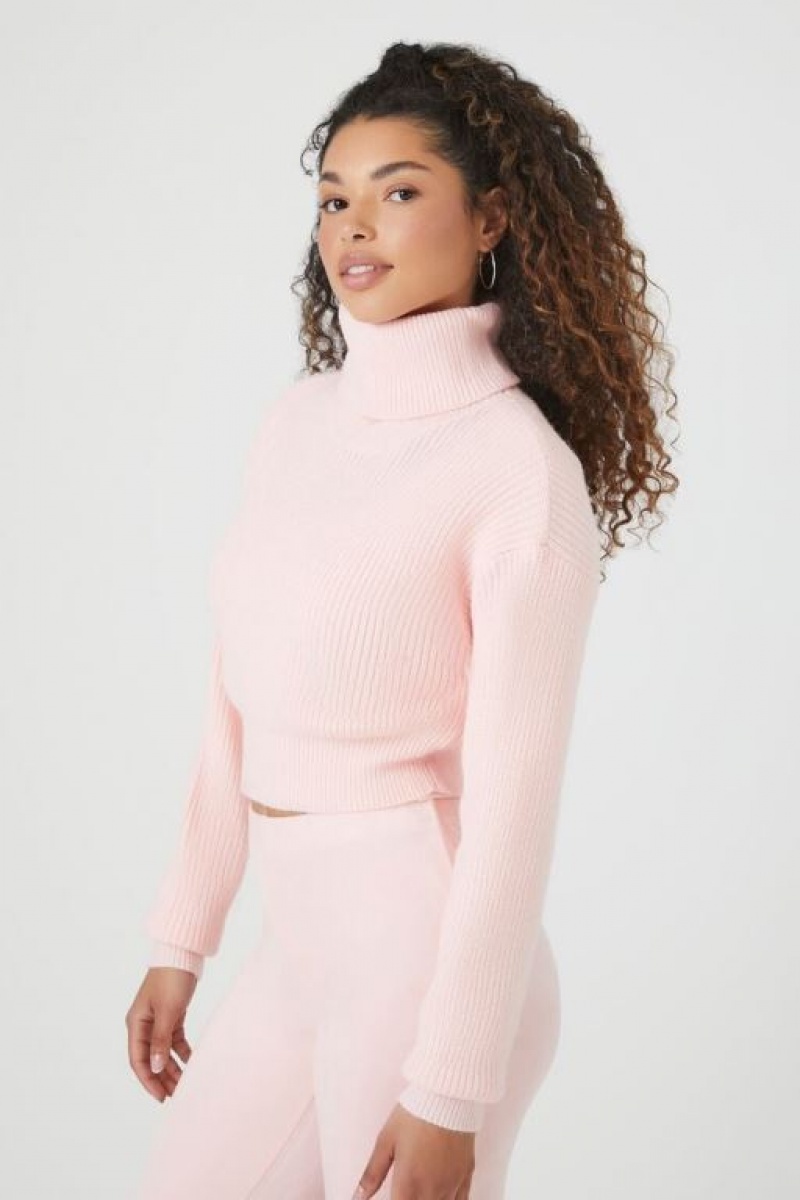 Suéteres Forever 21 Acanalado Turtleneck Mujer Rosas | yV4BbVdjwYi