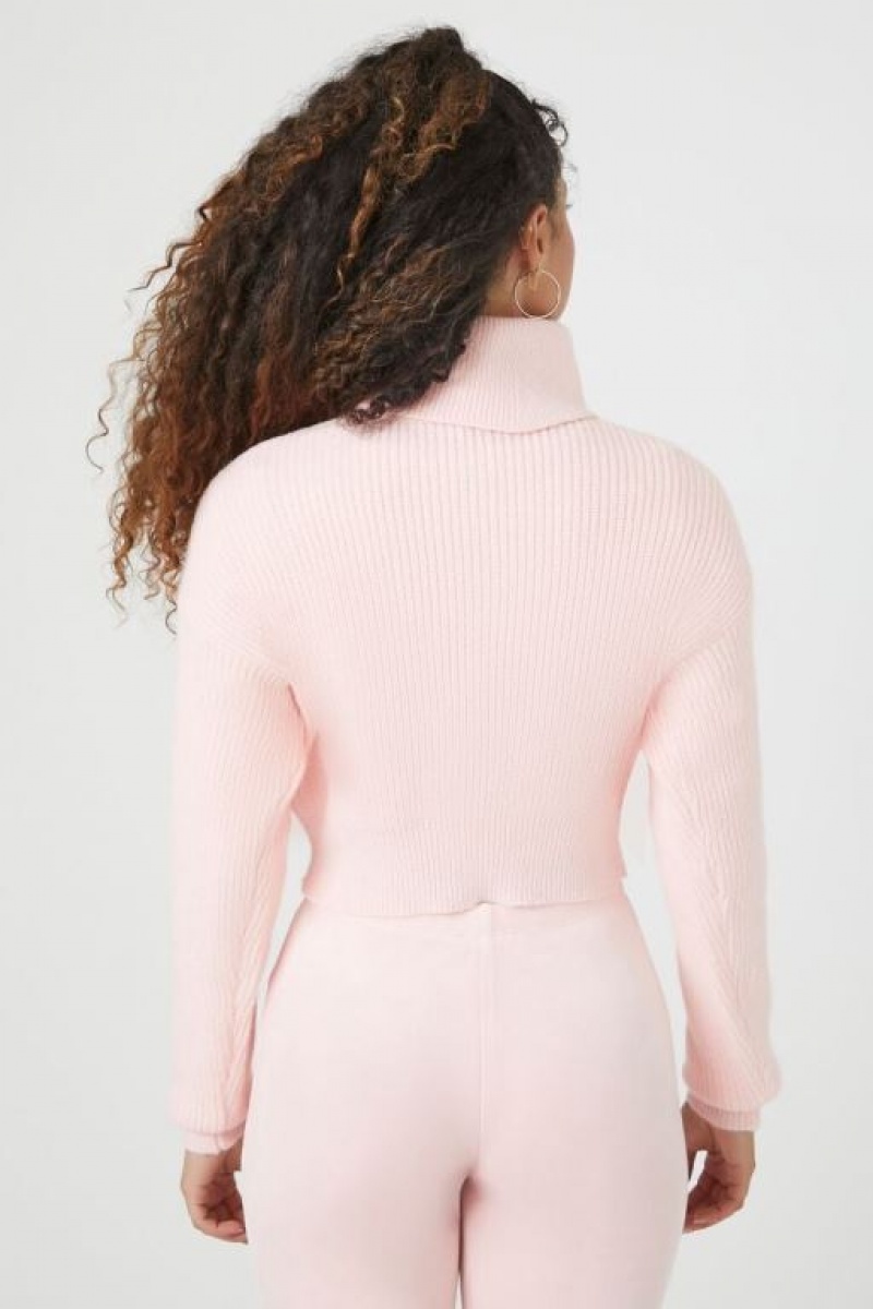 Suéteres Forever 21 Acanalado Turtleneck Mujer Rosas | yV4BbVdjwYi