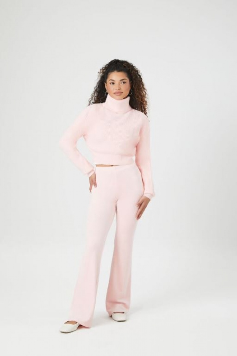 Suéteres Forever 21 Acanalado Turtleneck Mujer Rosas | yV4BbVdjwYi