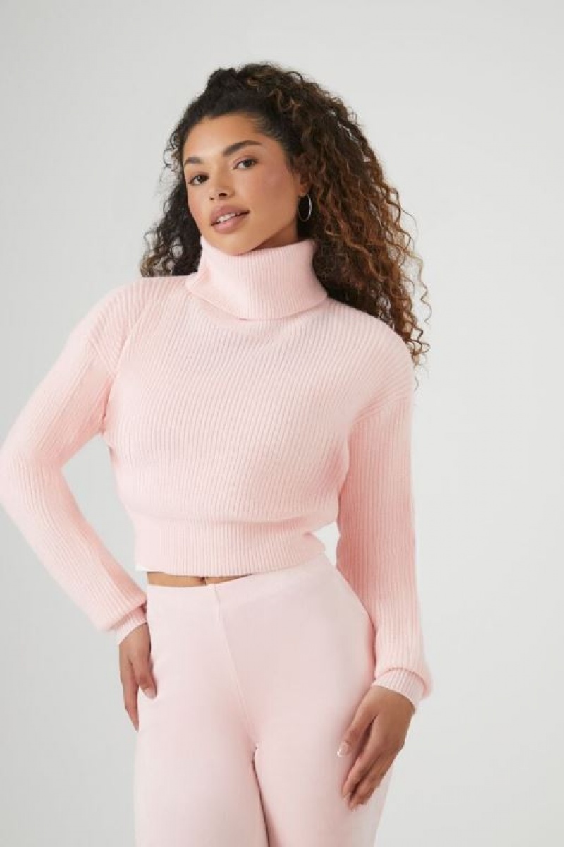 Suéteres Forever 21 Acanalado Turtleneck Mujer Rosas | yV4BbVdjwYi