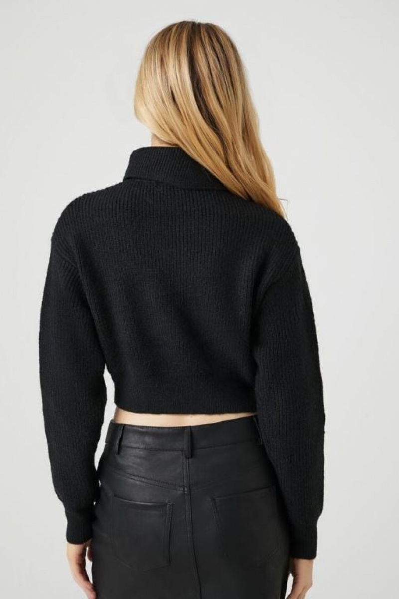 Suéteres Forever 21 Acanalado Turtleneck Mujer Negras | kIiRnjhbOVQ