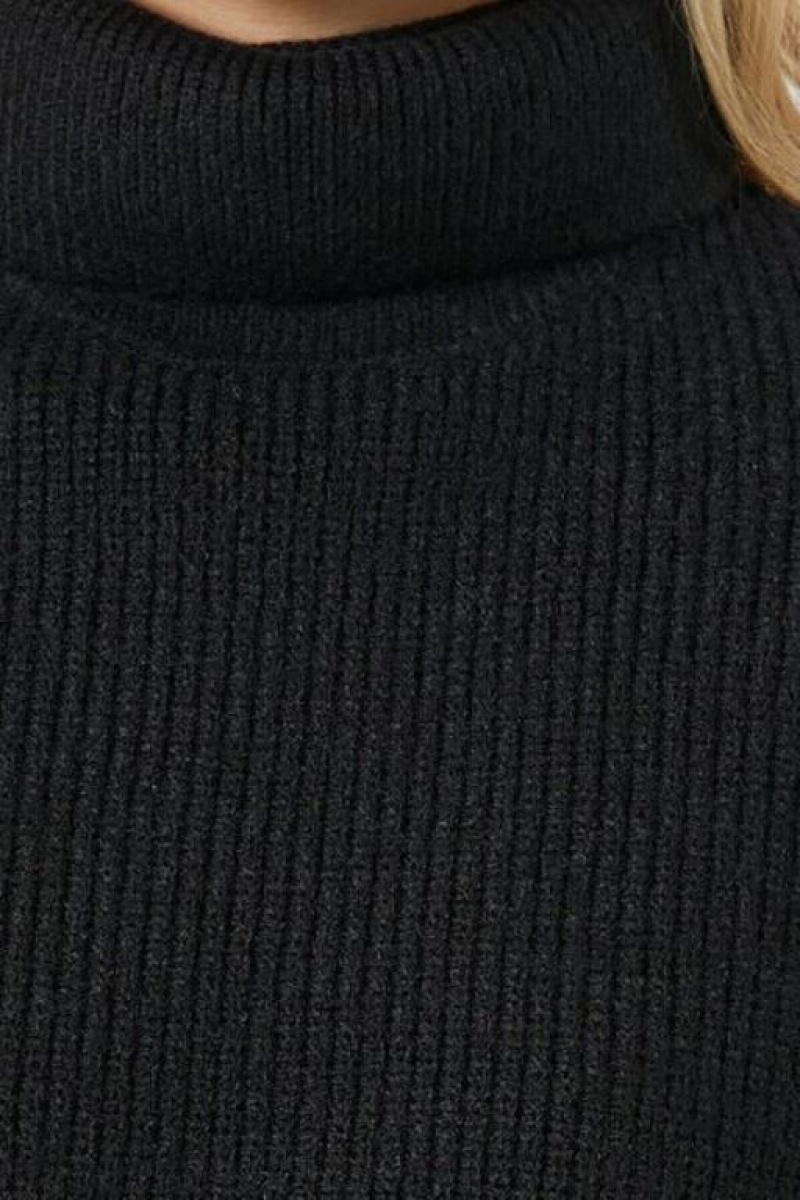 Suéteres Forever 21 Acanalado Turtleneck Mujer Negras | kIiRnjhbOVQ