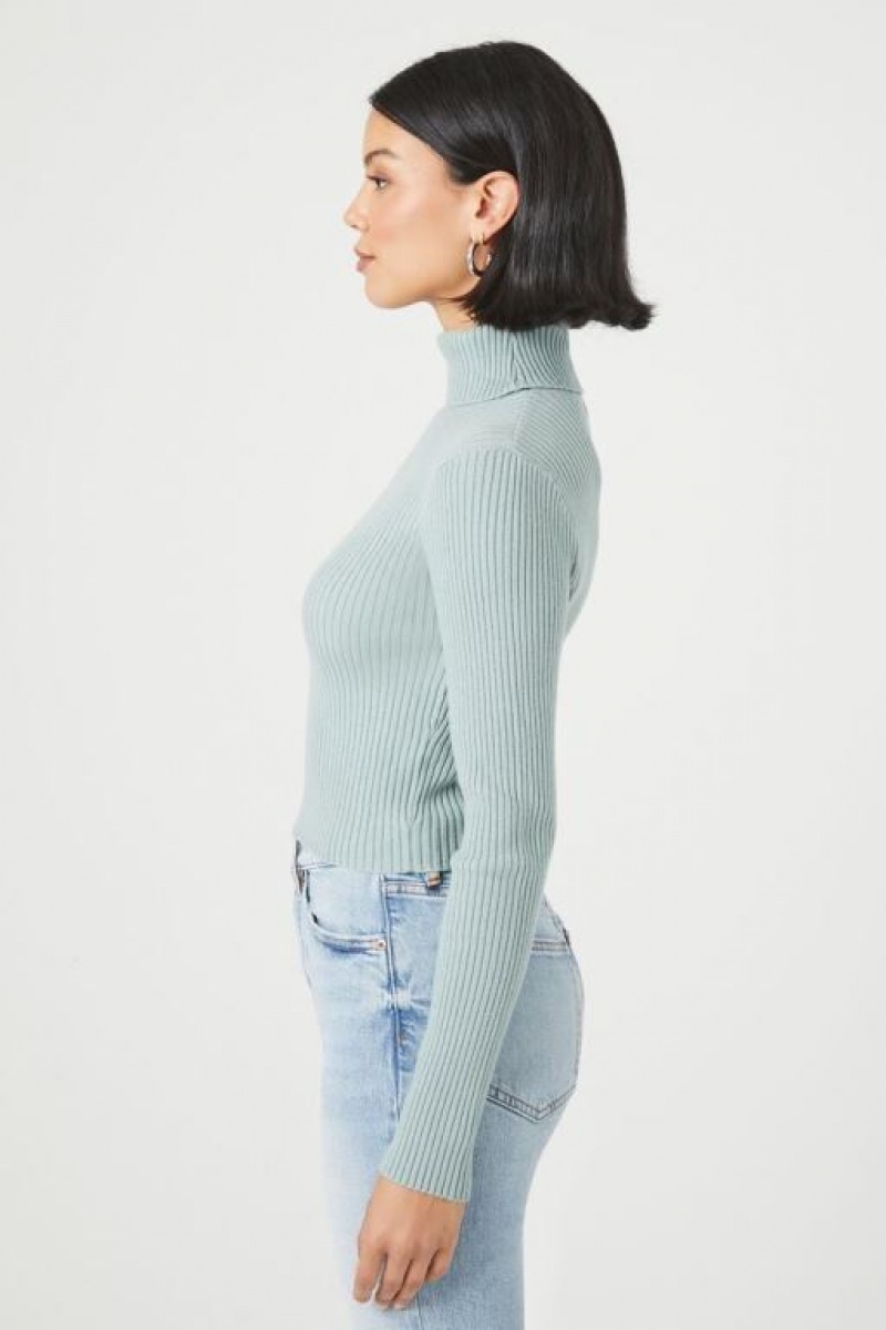 Suéteres Forever 21 Acanalado Turtleneck Mujer Azules | eTTxhuhVkB7