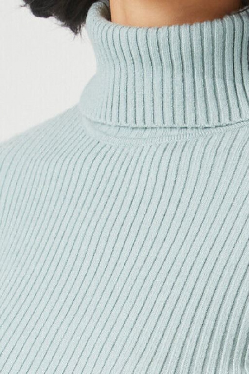 Suéteres Forever 21 Acanalado Turtleneck Mujer Azules | eTTxhuhVkB7