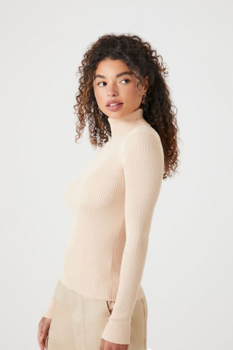 Suéteres Forever 21 Acanalado Turtleneck Knit Mujer Marrones | AzZudHAWUFu