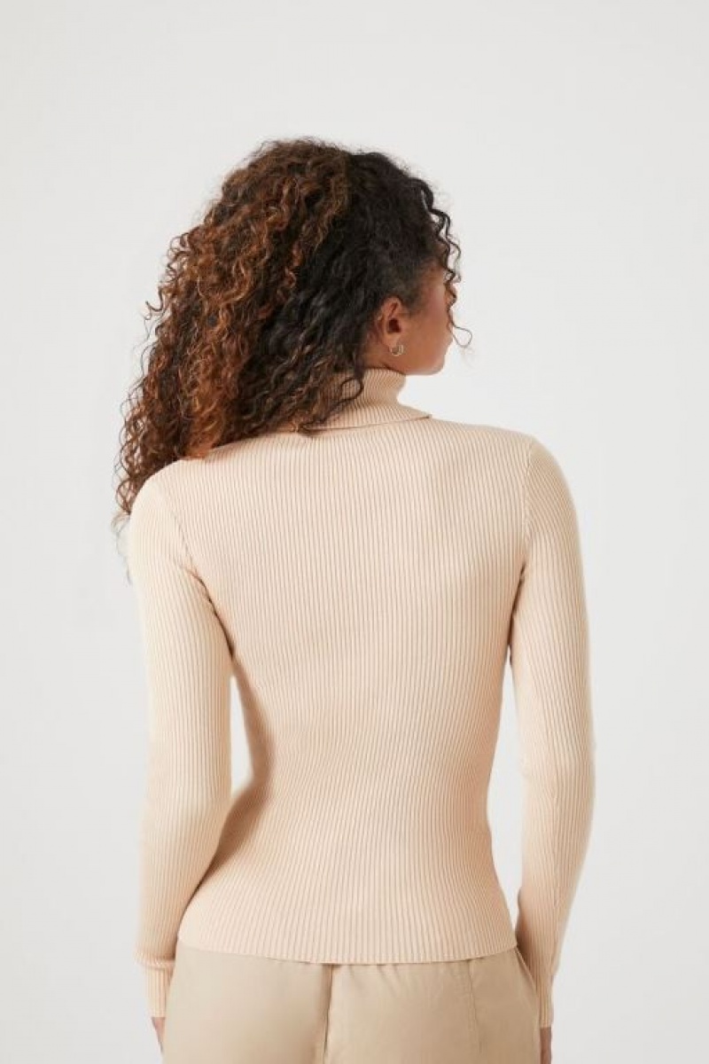 Suéteres Forever 21 Acanalado Turtleneck Knit Mujer Marrones | AzZudHAWUFu