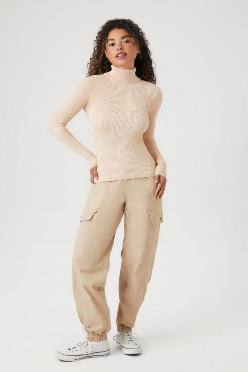 Suéteres Forever 21 Acanalado Turtleneck Knit Mujer Marrones | AzZudHAWUFu