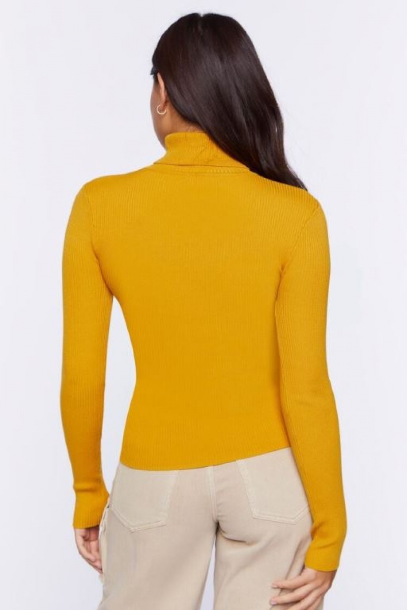 Suéteres Forever 21 Acanalado Turtleneck Knit Mujer Amber | UoSnfolLm8u