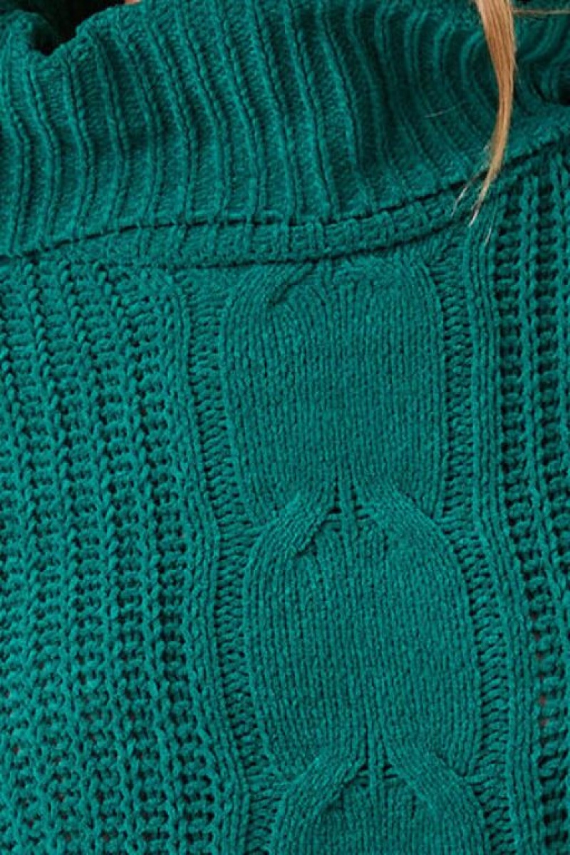 Suéteres Forever 21 Cable Knit Turtleneck Mujer Verde | MeMjfGLywxc