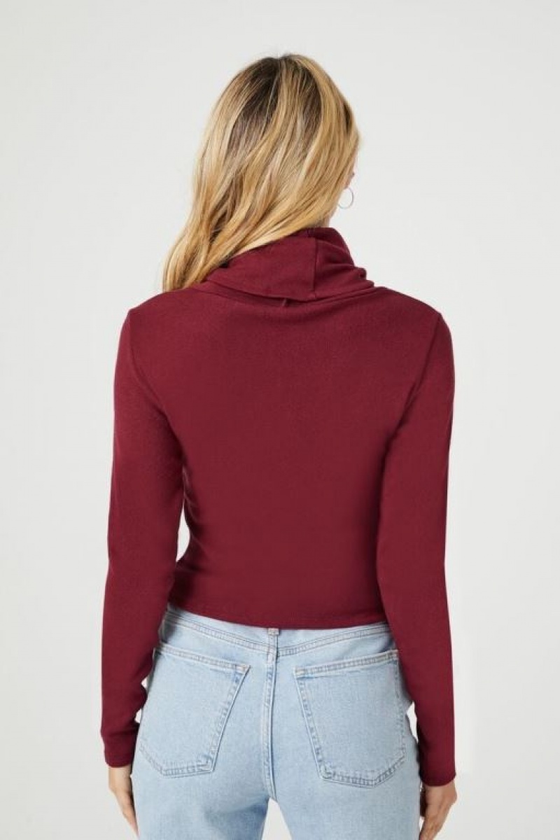 Suéteres Forever 21 Cowl Turtleneck Mujer Burdeos | 3roq2SbbW26