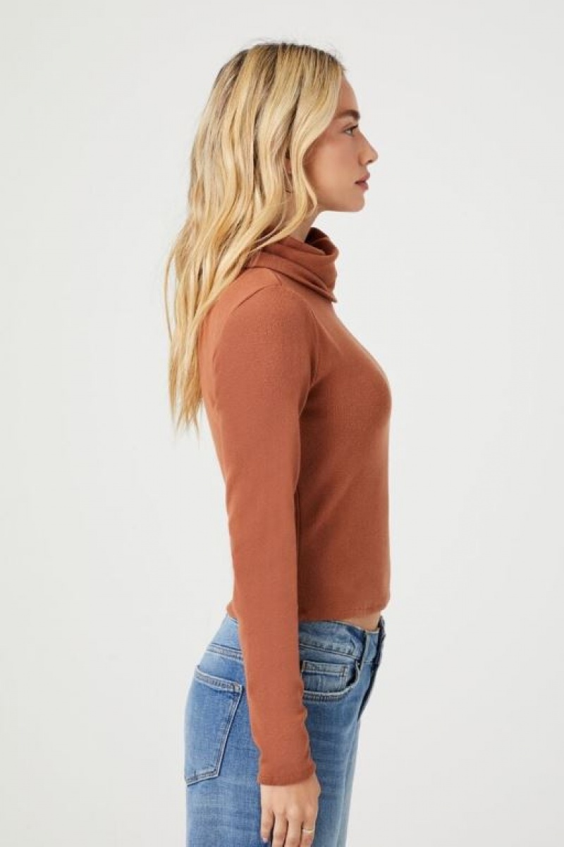 Suéteres Forever 21 Cowl Turtleneck Mujer Marrones | czSllnXYlHb