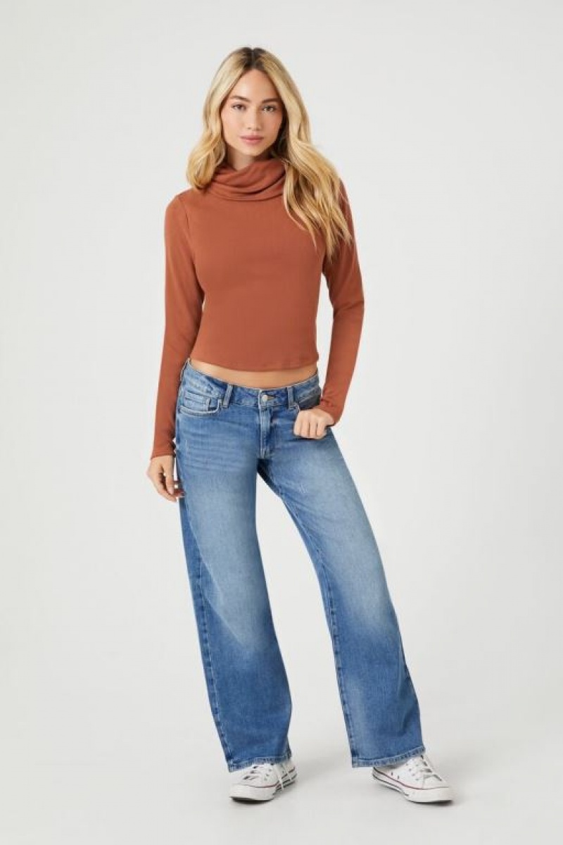 Suéteres Forever 21 Cowl Turtleneck Mujer Marrones | czSllnXYlHb