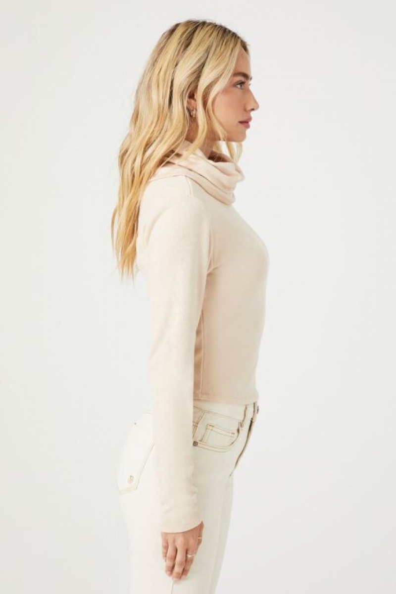 Suéteres Forever 21 Cowl Turtleneck Mujer Beige | lGsW9TU6FPG