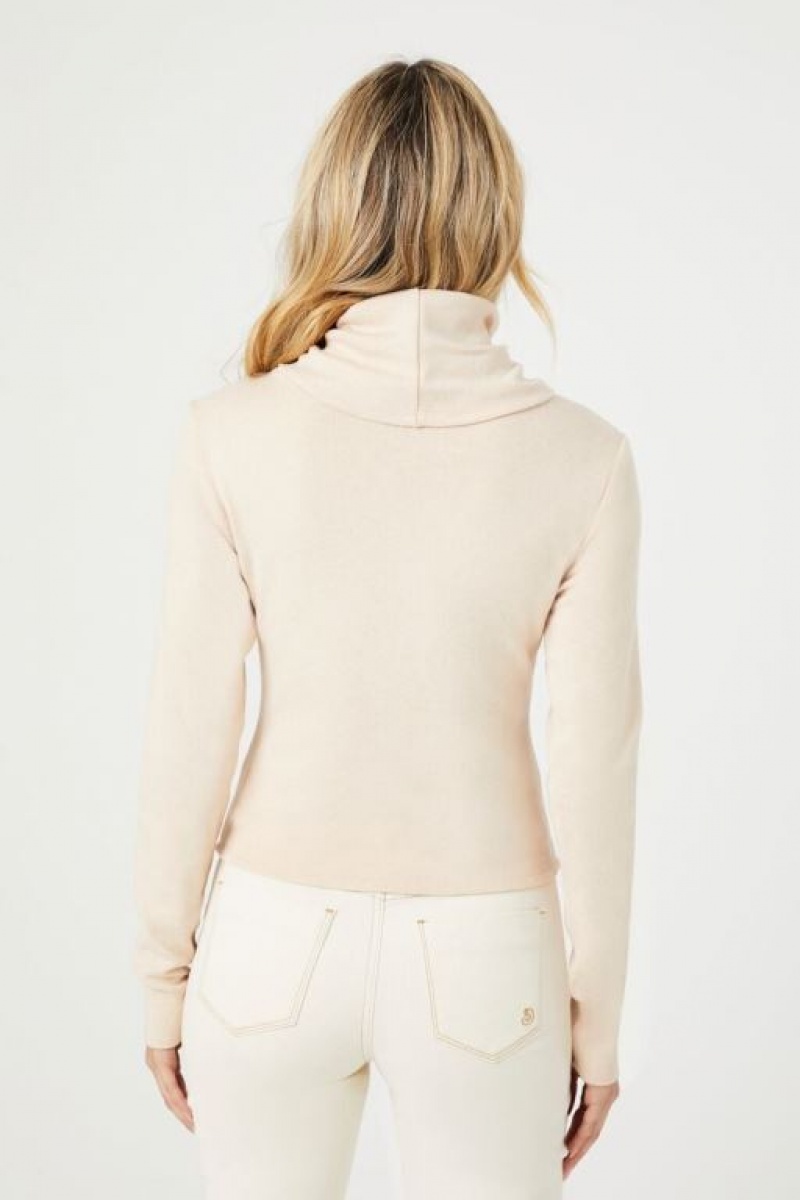 Suéteres Forever 21 Cowl Turtleneck Mujer Beige | lGsW9TU6FPG