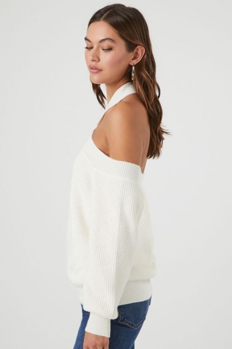 Suéteres Forever 21 Crisscross Off The Shoulder Mujer Blancas | WBslg46rEWG