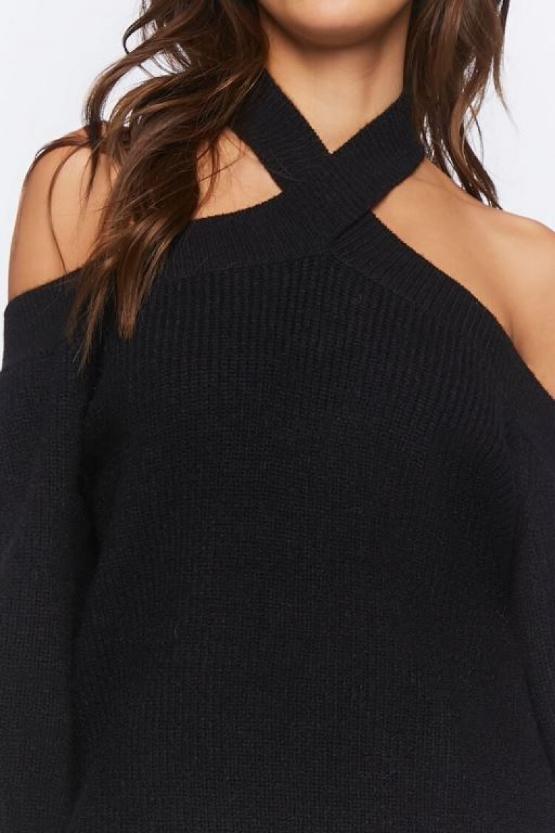 Suéteres Forever 21 Crisscross Off The Shoulder Mujer Negras | bcFhtWNUO7W