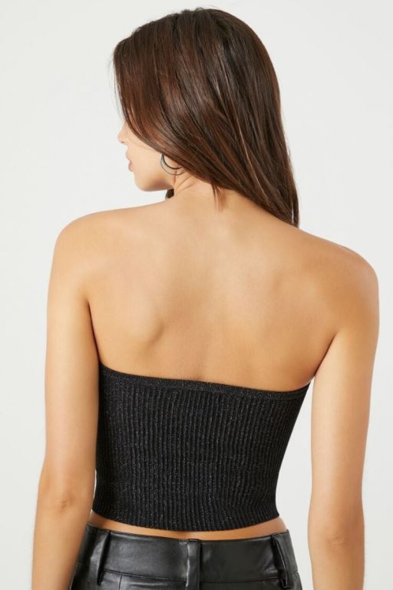 Suéteres Forever 21 Cropped Knit Tube Mujer Negras | 5VvoIcc5t6u