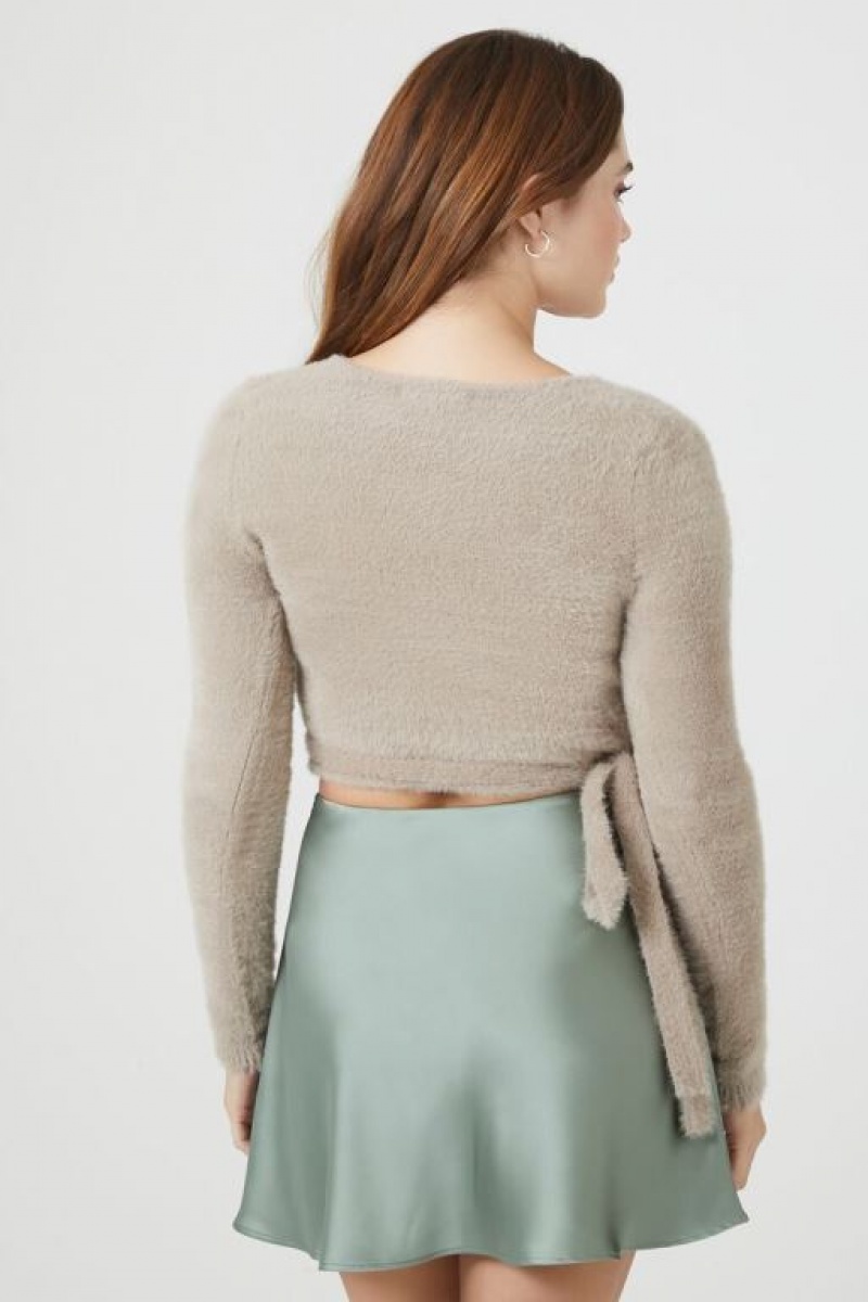 Suéteres Forever 21 Cropped Knit Wrap Mujer Goat | TUAfI5n82jj