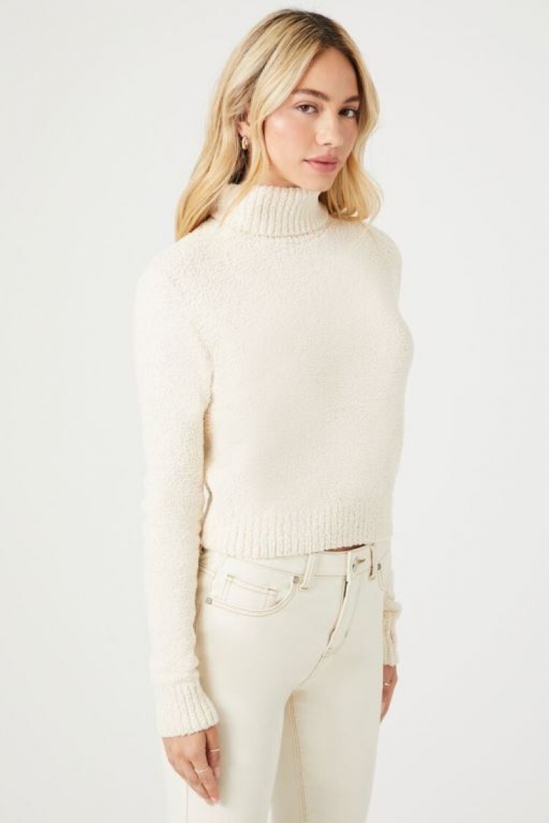 Suéteres Forever 21 Cropped Turtleneck Mujer Blancas | ImdOptqqWsG