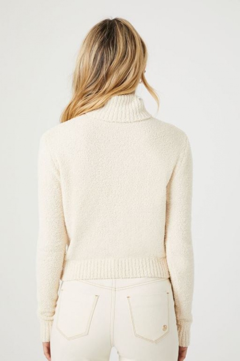 Suéteres Forever 21 Cropped Turtleneck Mujer Blancas | ImdOptqqWsG