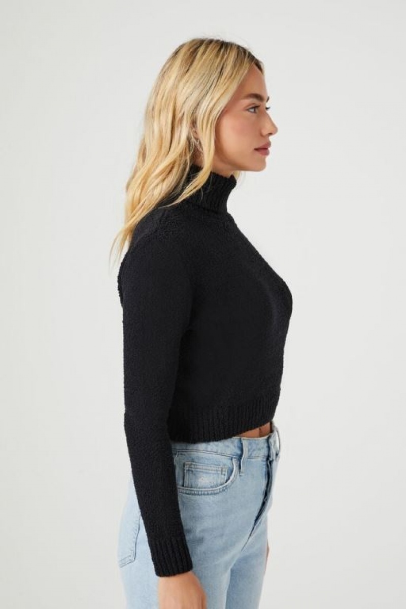 Suéteres Forever 21 Cropped Turtleneck Mujer Negras | pN5qzIKfrgZ