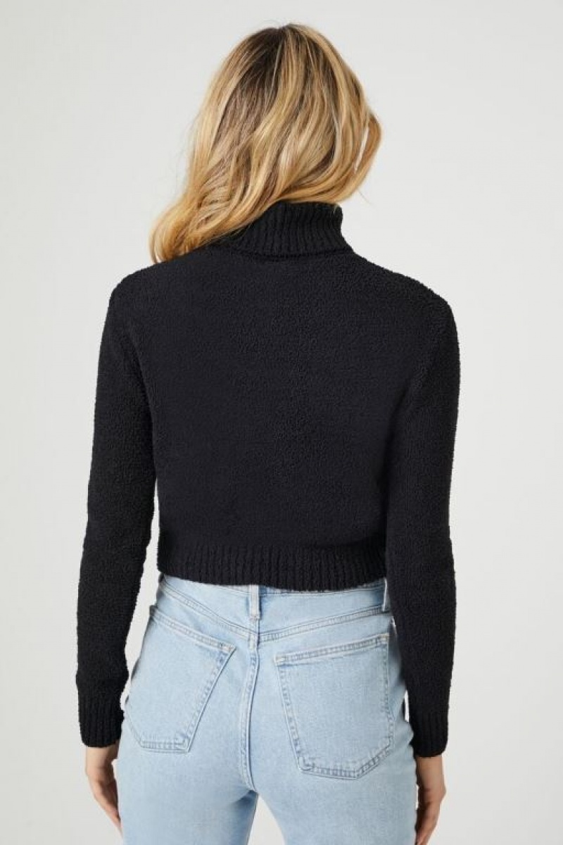 Suéteres Forever 21 Cropped Turtleneck Mujer Negras | pN5qzIKfrgZ